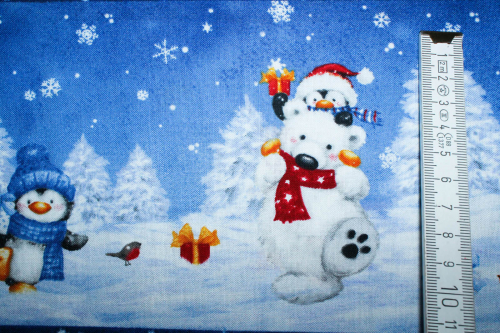 Designer-Baumwollstoff Snow what Fun Repeating Stripe (10 cm)